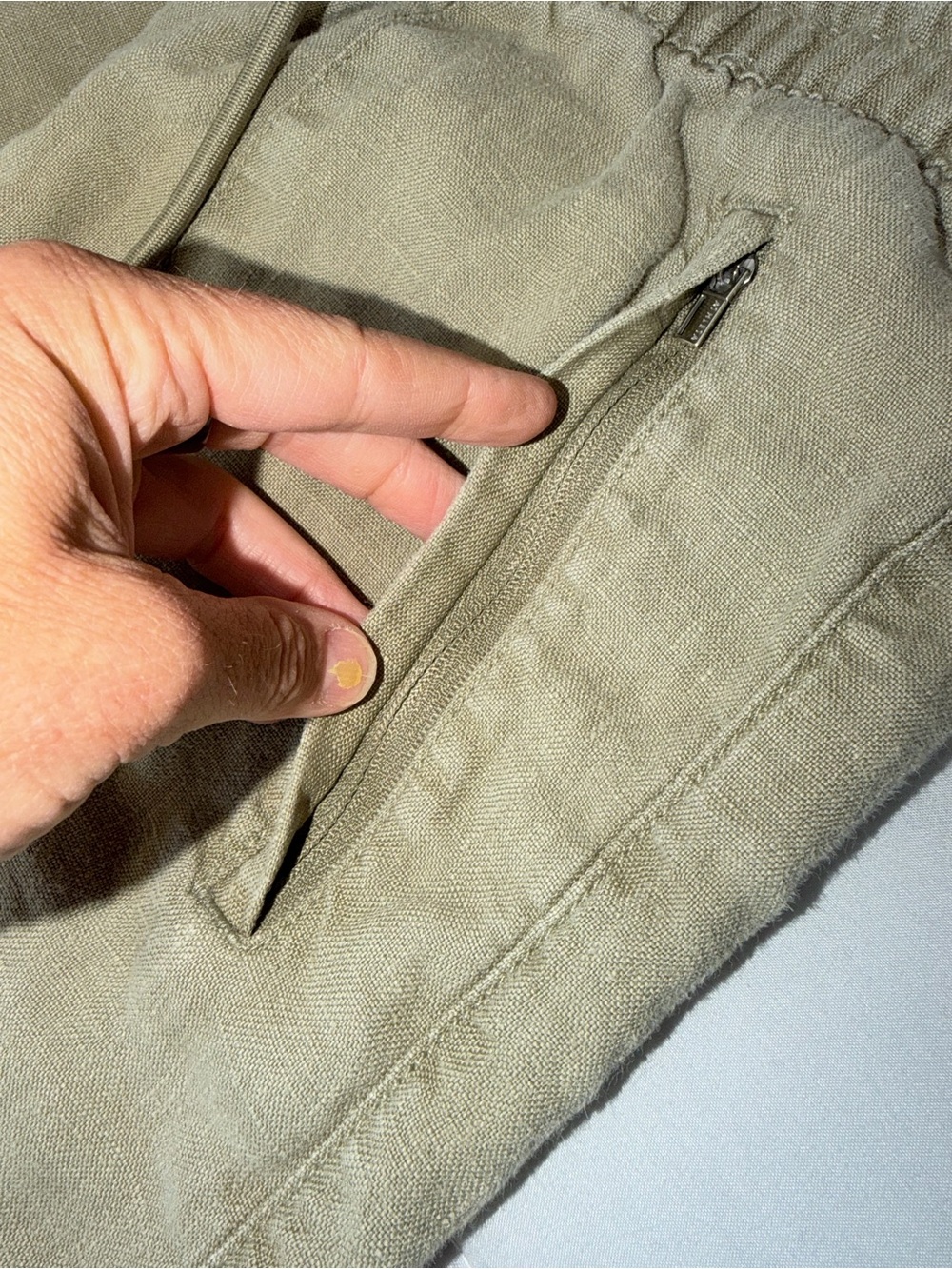 Athleta Retreat 100% Linen Wide Leg Crop Pants XS Olive Green - Picture 5 of 7
